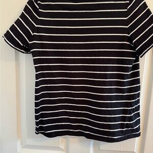 Black and White Striped Women's Top